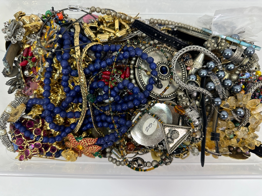 Just Added - Lot Of Costume Jewelry - Some Signed Pieces / Some Sterling Silver 11.6lbs	