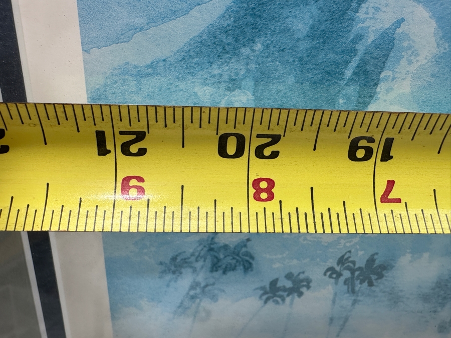 Just Added - Patrice Pendarvis Artist Hand Signed Print Titled 'Hanalei Bay 1990' Hawaiian Outrigger Canoe Race 21 X 15 Framed 30 X 24 [Photo 8]