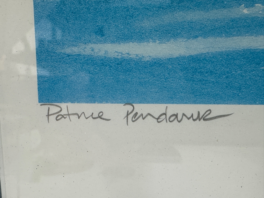 Just Added - Patrice Pendarvis Artist Hand Signed Print Titled 'Hanalei Bay 1990' Hawaiian Outrigger Canoe Race 21 X 15 Framed 30 X 24 [Photo 5]