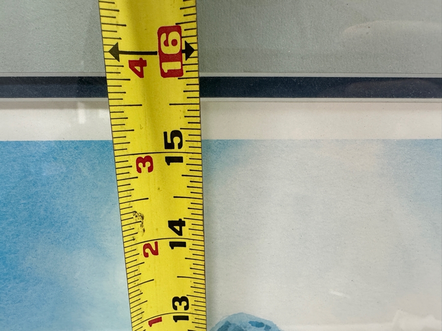 Just Added - Patrice Pendarvis Artist Hand Signed Print Titled 'Hanalei Bay 1990' Hawaiian Outrigger Canoe Race 21 X 15 Framed 30 X 24 [Photo 9]