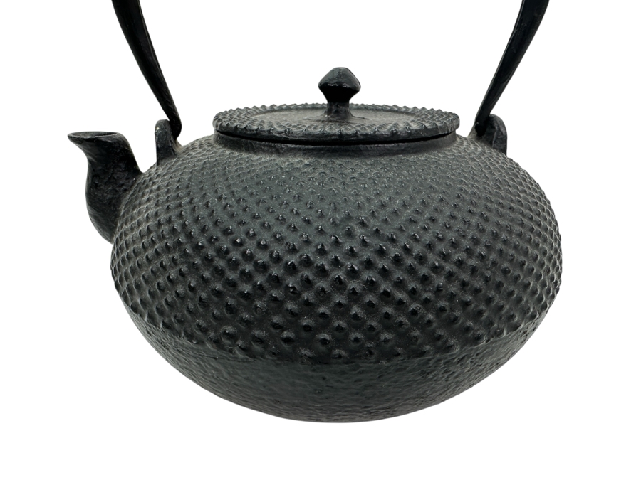 Vintage Japanese Cast Iron Kettle Tetsubin 8'H