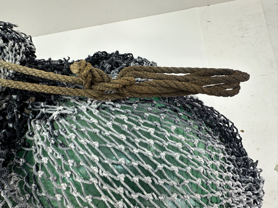 Stunning Large 15'R Japanese Glass Fishing Float With Netting [Photo 6]