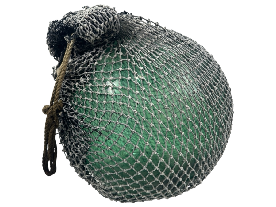 Stunning Large 15'R Japanese Glass Fishing Float With Netting
