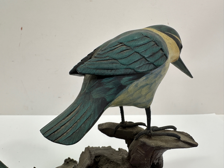 Pair Of Hand Painted Kingfisher Bird Figurines 7'H [Photo 7]