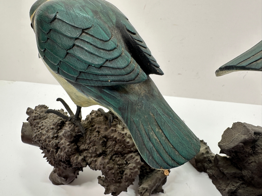 Pair Of Hand Painted Kingfisher Bird Figurines 7'H [Photo 6]