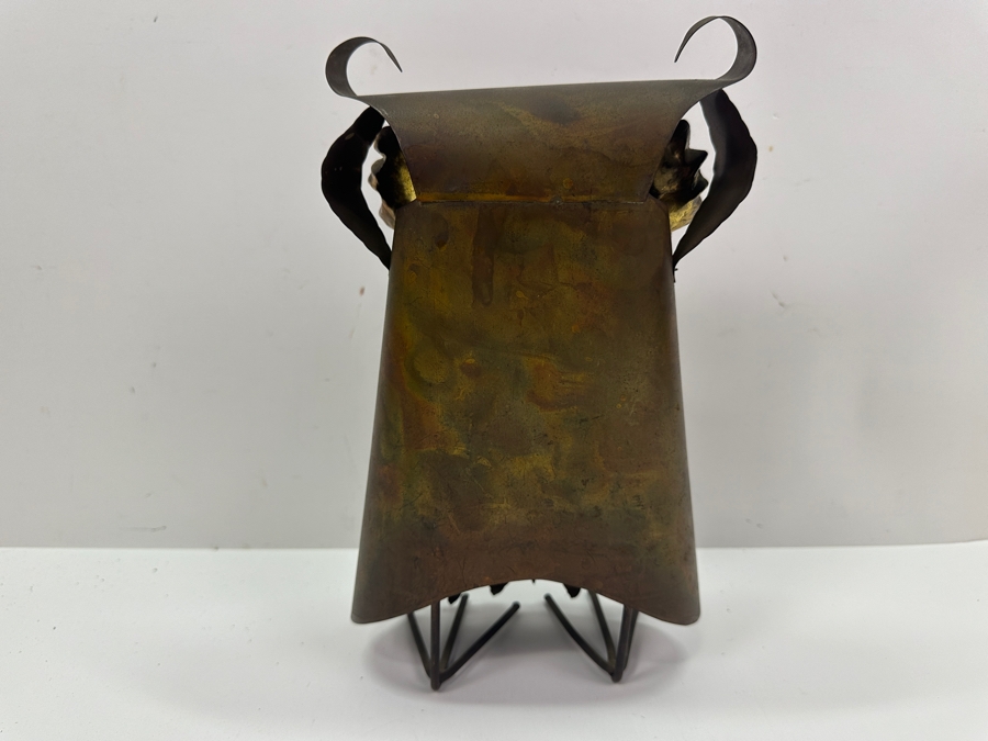 Vintage Mid-Century Modern Handmade Brass Owl Statue 11.5'H [Photo 4]