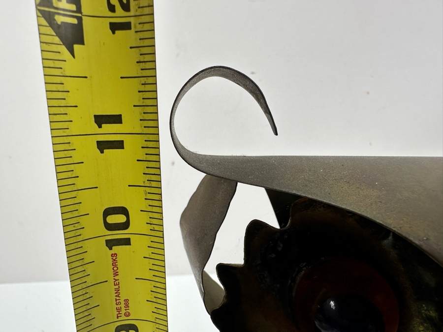 Vintage Mid-Century Modern Handmade Brass Owl Statue 11.5'H [Photo 7]