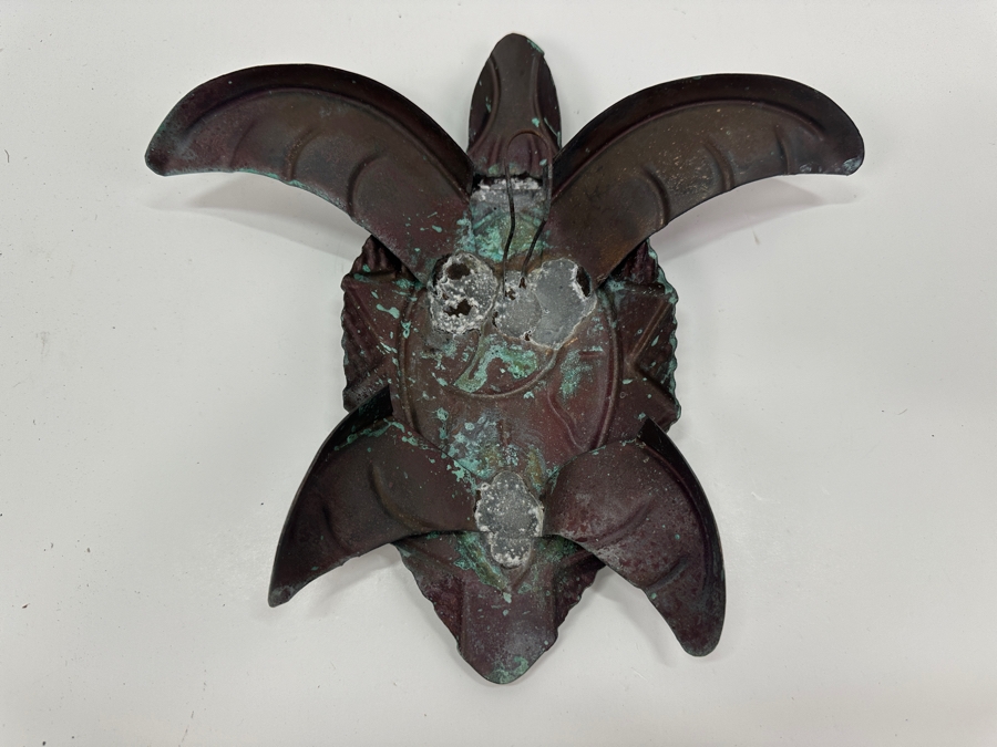 Artist Signed Copper Turtle Wall Sculpture 10.5W X 10H X 2D [Photo 3]
