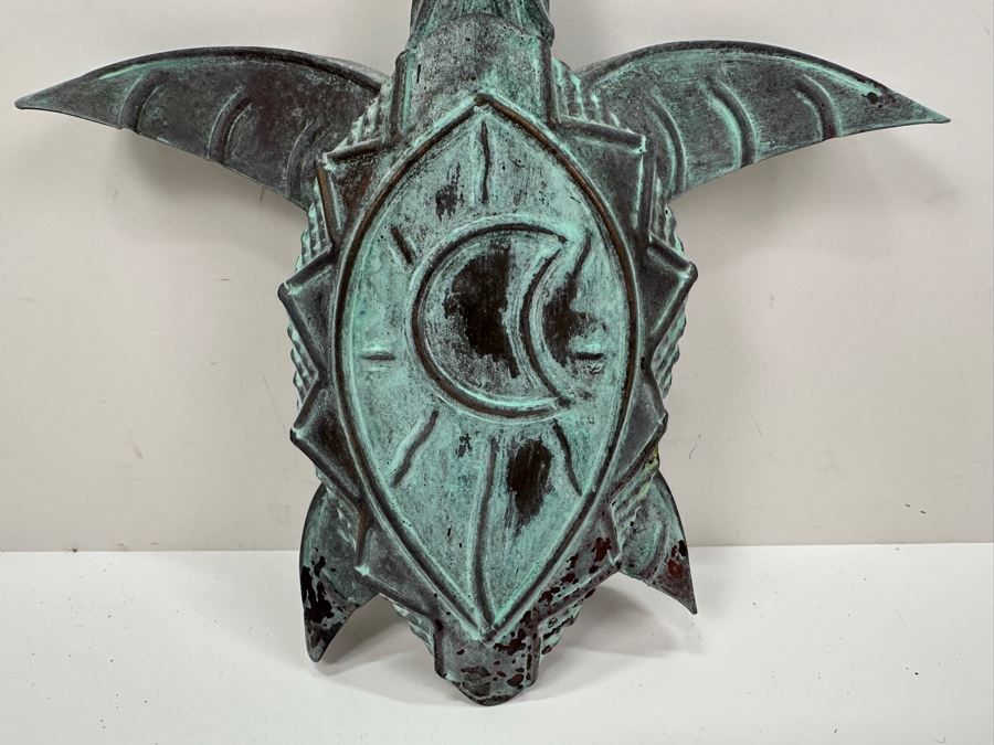 Artist Signed Copper Turtle Wall Sculpture 10.5W X 10H X 2D [Photo 2]