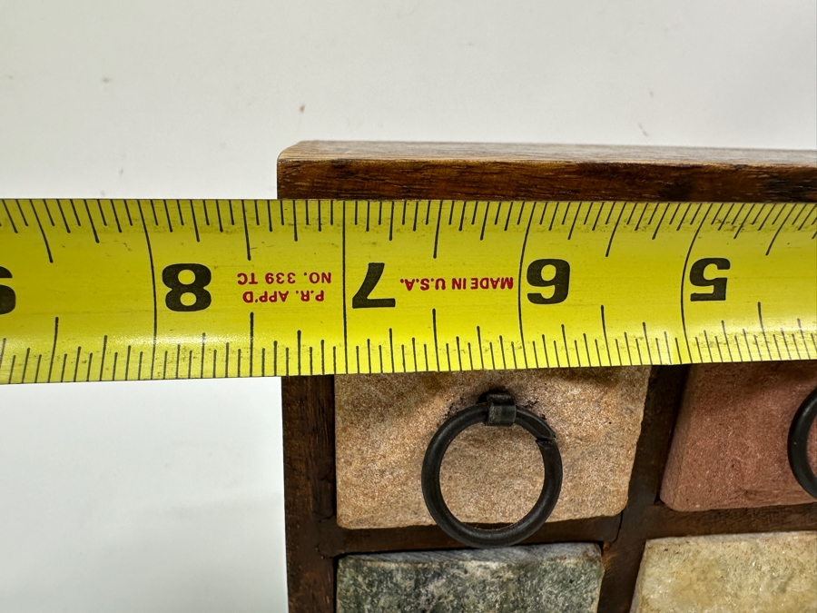 Stone Front 6-Drawer Wooden Footed Box 7.5W X 5.5D X 6.5H [Photo 8]