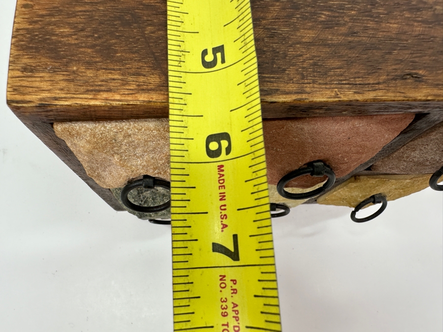 Stone Front 6-Drawer Wooden Footed Box 7.5W X 5.5D X 6.5H [Photo 9]