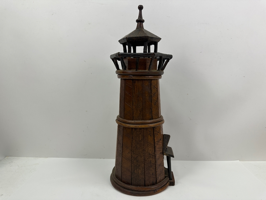 Handmade Wooden Lighthouse Sculpture 20.5'H [Photo 5]