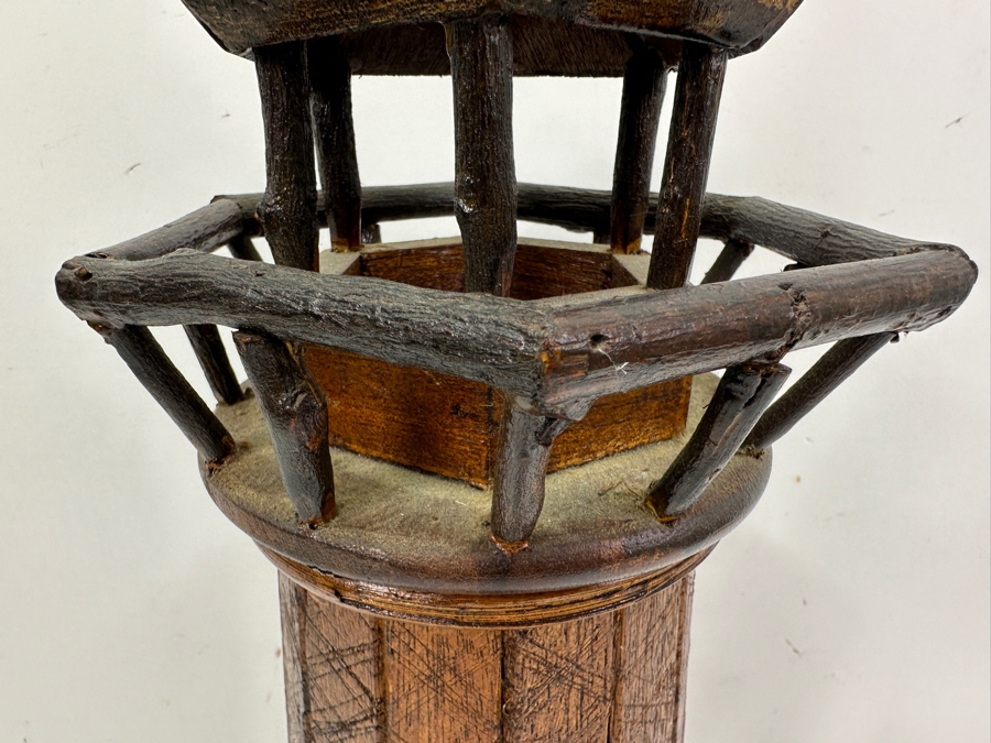 Handmade Wooden Lighthouse Sculpture 20.5'H [Photo 4]