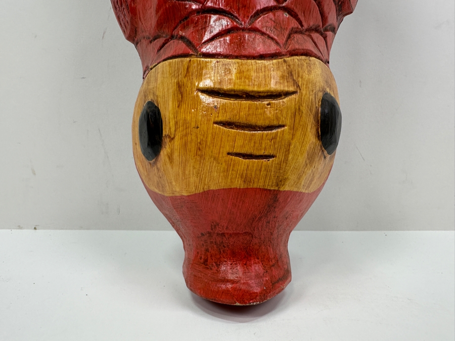 Hand Painted Wooden Fish Wall Sculpture 6W X 20L X 3D [Photo 2]