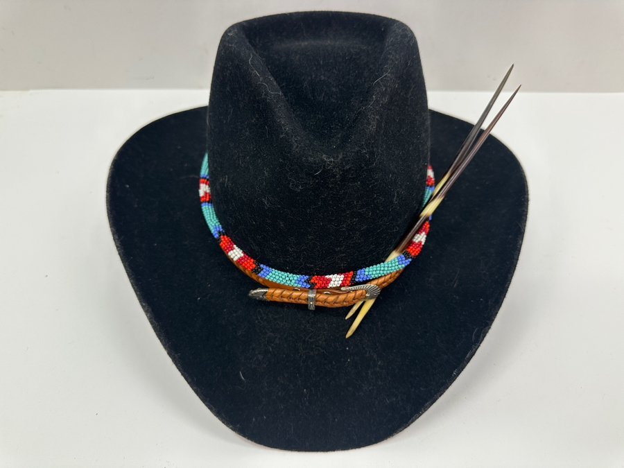 Black Bradford Western Cowboy Hat By Resistol Size 7 [Photo 3]