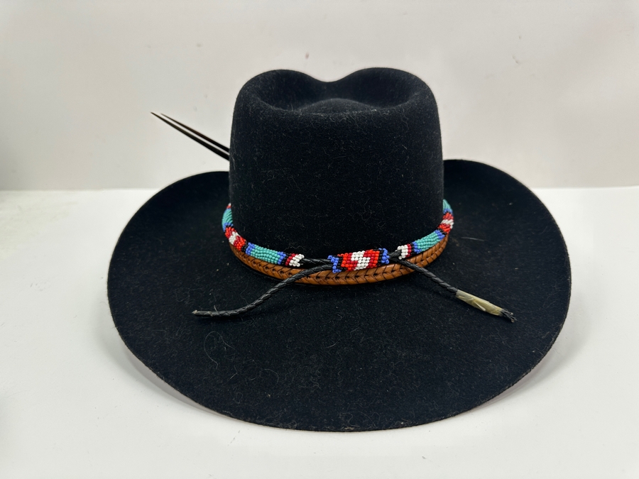 Black Bradford Western Cowboy Hat By Resistol Size 7 [Photo 5]