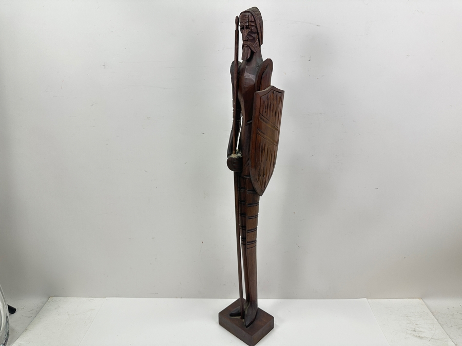 Hand Carved Wooden Don Quixote Sculpture 28'H [Photo 2]