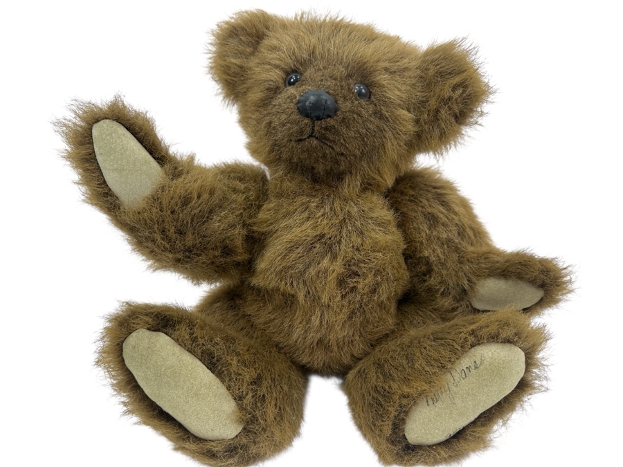 Hand Signed Nancy Dane Bentley & Buddies Mohair Jointed Teddy Bear Signed On Paw 16'