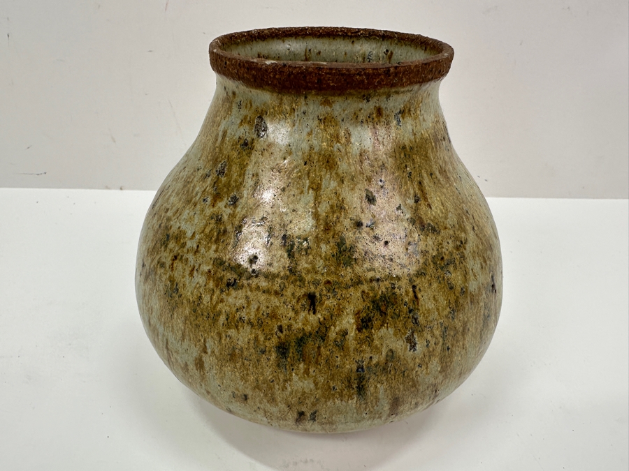 Vintage Mid-Century Artist Signed Art Pottery Vase 6'H [Photo 4]