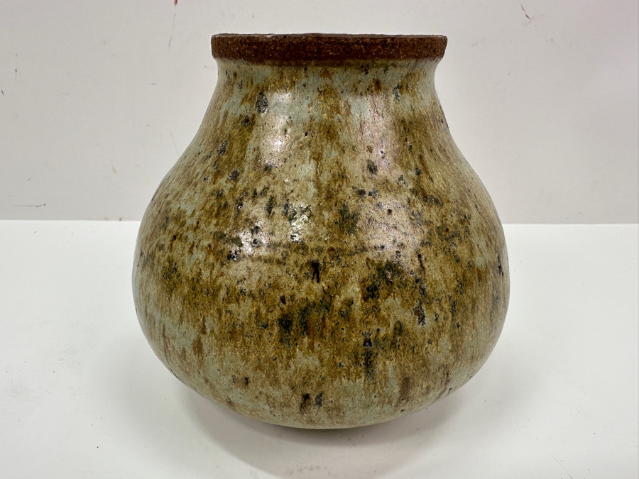 Vintage Mid-Century Artist Signed Art Pottery Vase 6'H [Photo 3]