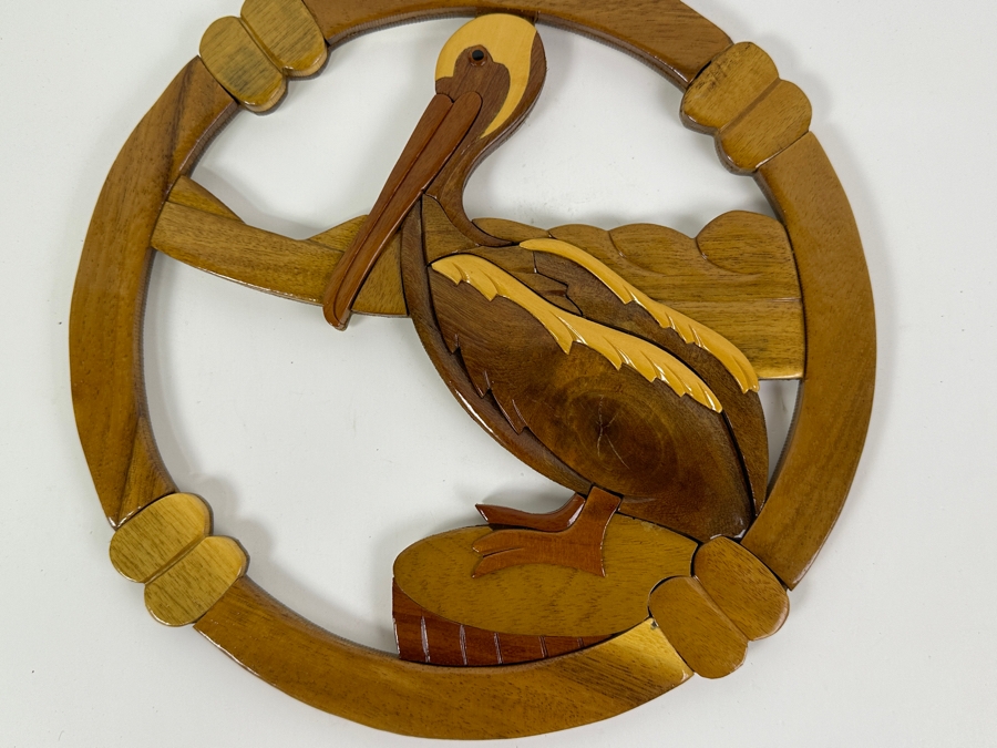 Wooden Pelican Wall Sculpture 12'W [Photo 2]