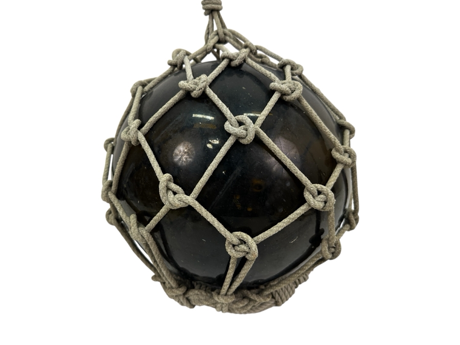 12'W Vintage Japanese Fishing Float With Woven Rope [Photo 2]