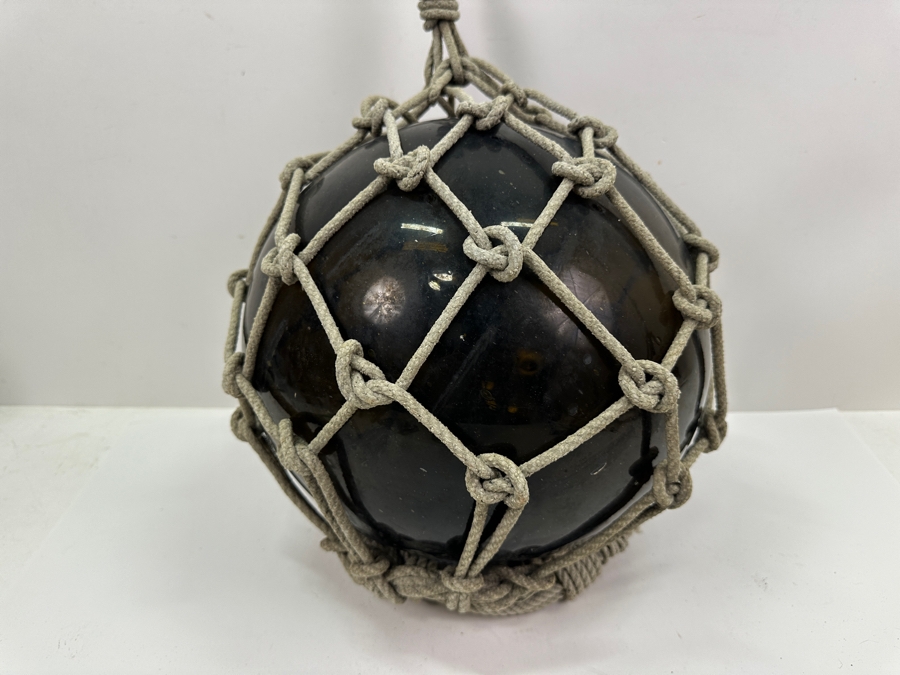 12'W Vintage Japanese Fishing Float With Woven Rope [Photo 3]