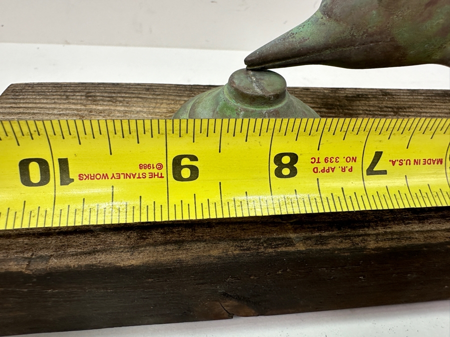 Vintage Copper Dolphin Door Knocker 9'L Mounted On Wooden Wall Plaque 13' X 3' [Photo 8]