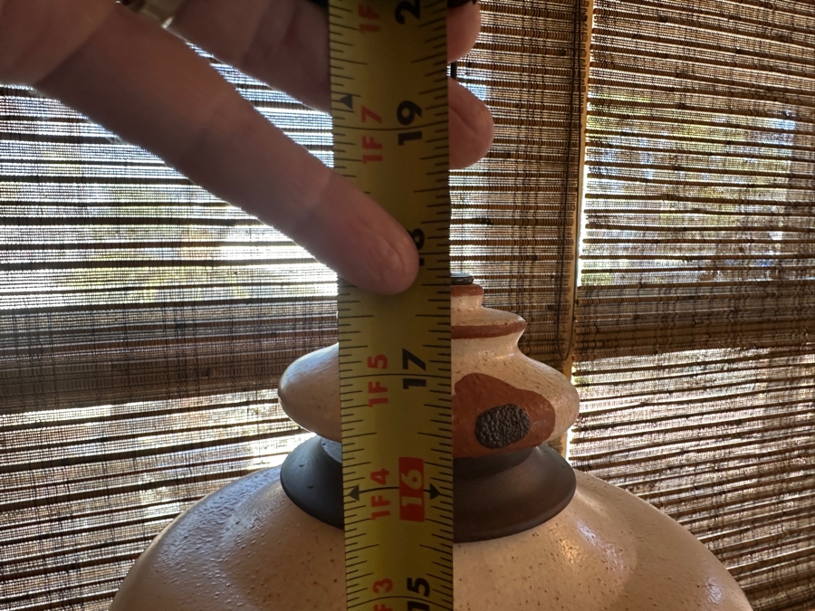 Vintage Mid-Century Modern Hanging Ceramic Light Fixture With Chain 20'H [Photo 6]