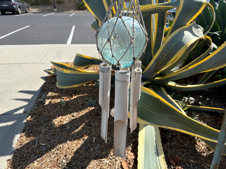 Handmade Wind Chime With Japanese Glass Fishing Float [Photo 4]
