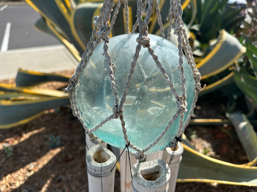 Handmade Wind Chime With Japanese Glass Fishing Float [Photo 5]