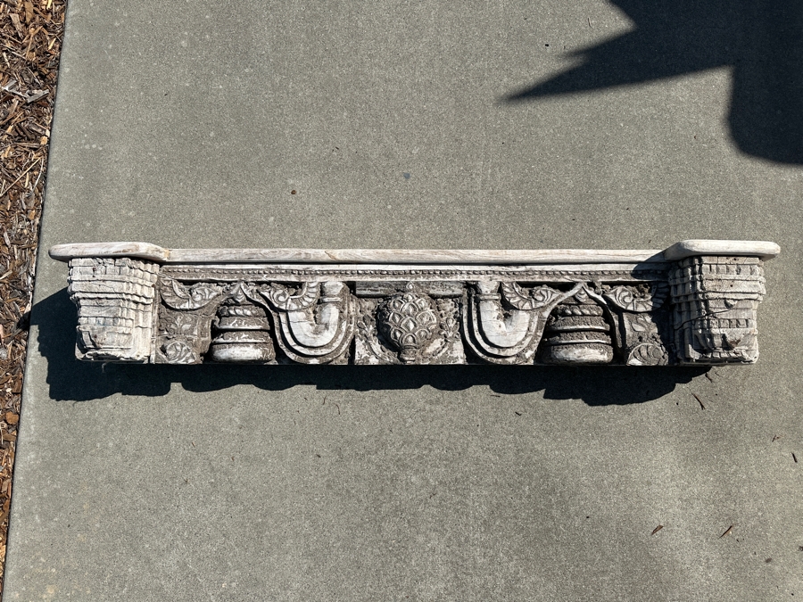 Vintage Hand Carved Wooden Indonesian Wall Shelf 45W X 7D X 7H [Photo 2]