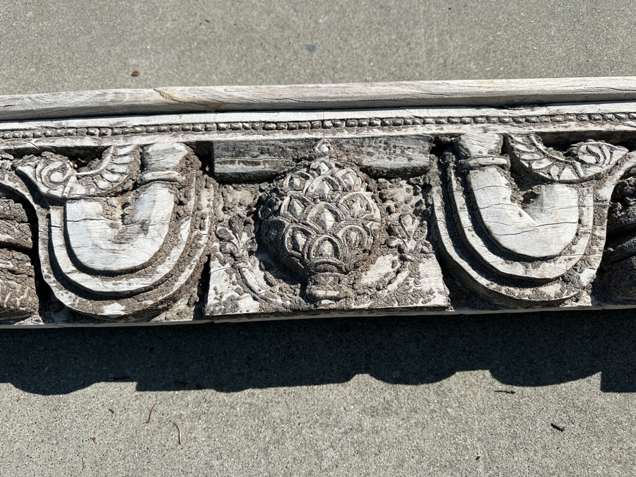 Vintage Hand Carved Wooden Indonesian Wall Shelf 45W X 7D X 7H [Photo 4]