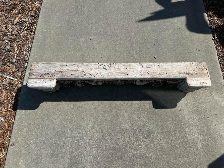 Vintage Hand Carved Wooden Indonesian Wall Shelf 45W X 7D X 7H [Photo 6]