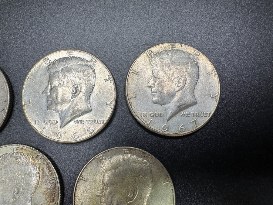 (5) Silver Kennedy Half Dollars: (1) 1965, (1) 1966, (2) 1967 & (1) 1968 [Photo 4]