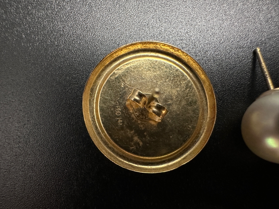 (4) 14k Gold Single Earrings Featuring Opals, Pearls, Turquoise 10.2g [Photo 8]