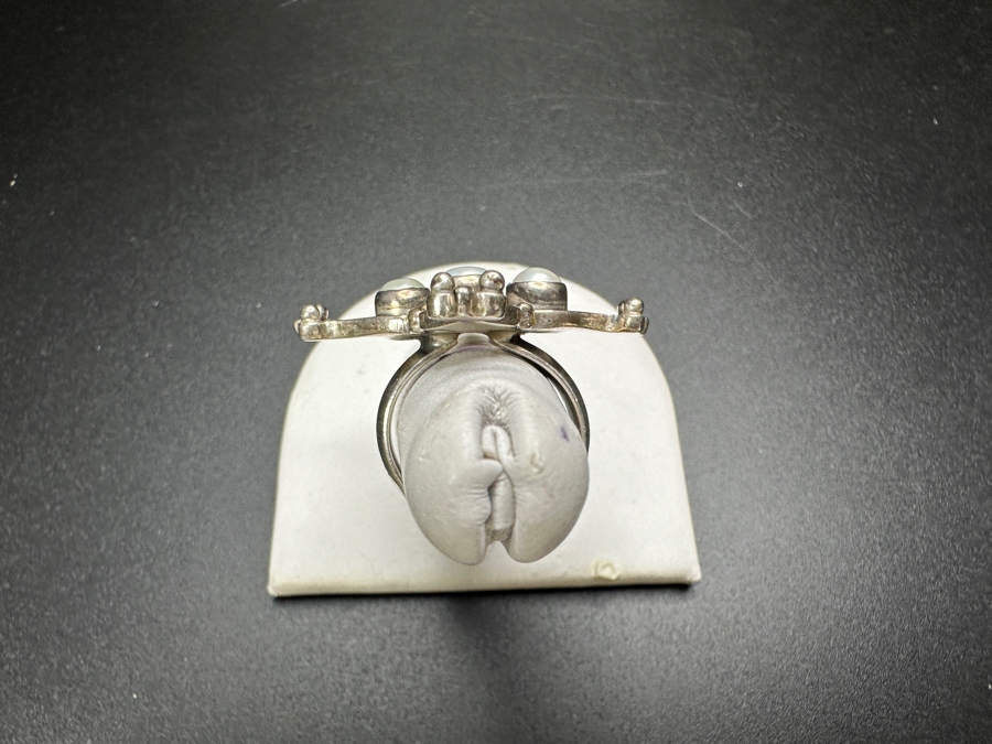 Sterling Silver Ring With Pearls & Amethyst Size 6.5 9.6g [Photo 5]