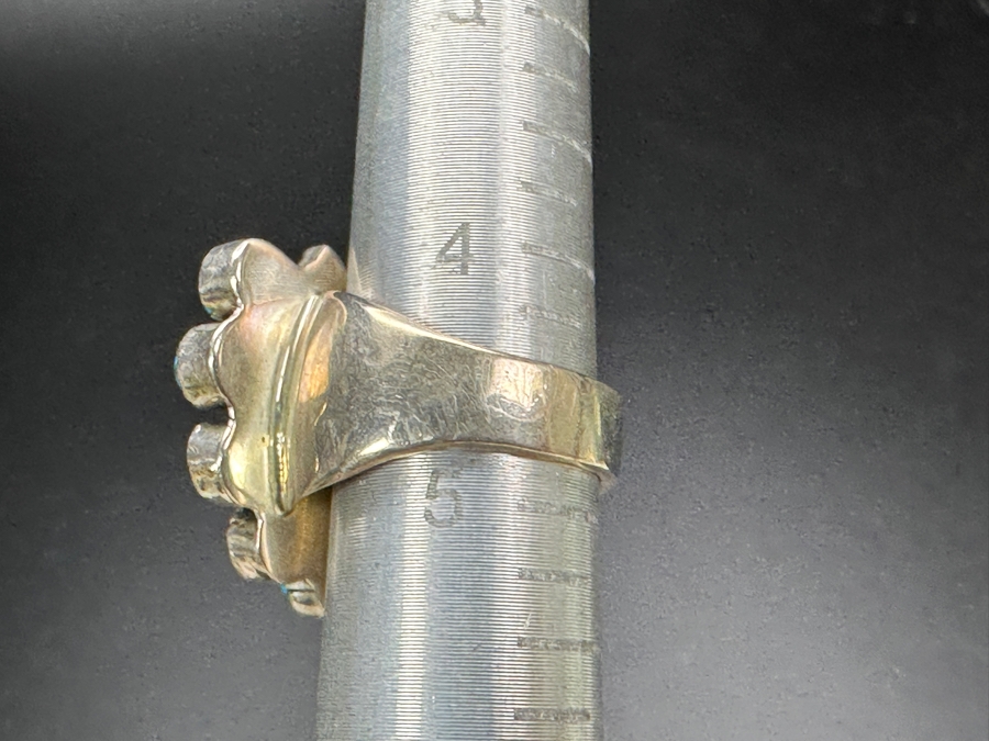 Sterling Silver Running Bear R.B. Turquoise Horseshoe Ring Size 4.75 10g [Photo 8]