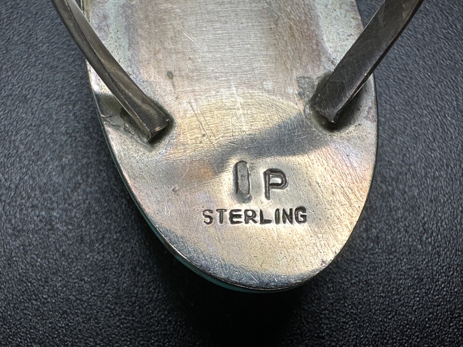 Vintage Signed Sterling Silver Turquoise Ring Size 9 8.4g [Photo 6]