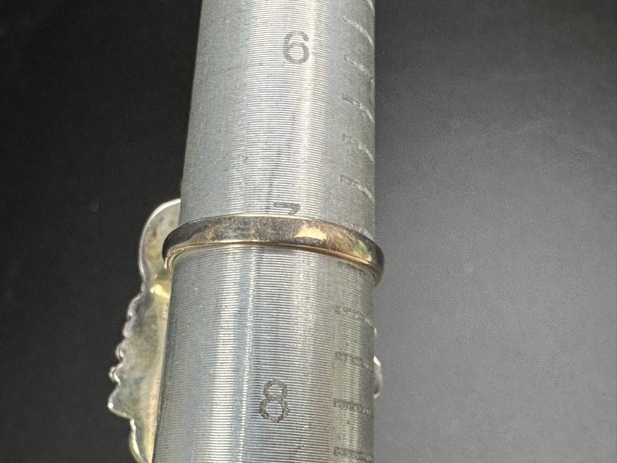 Vintage Sterling Silver Turquoise Coral Ring Size 7 9.3g [Photo 8]