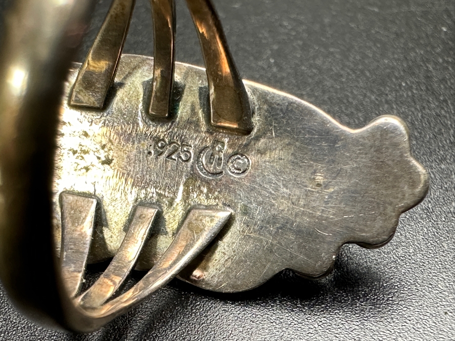 Signed Sterling Silver Turquoise Ring Size 8 7g [Photo 8]