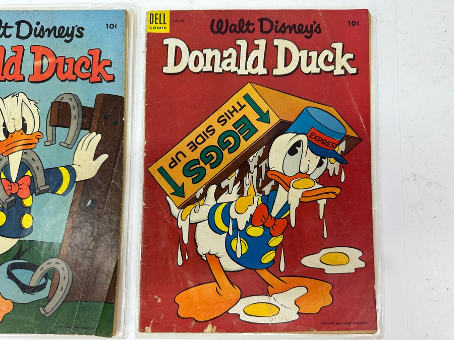 Dell Comics Walt Disney Comic Books: 1949 Pinocchio No. 252 & (2) Donald Duck 1953 No. 32 & 1954 No. 34 [Photo 11]