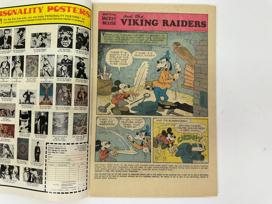 Walt Disney Mickey Mouse And Goofy Comic Book 1976 No. 165 Whitman [Photo 6]