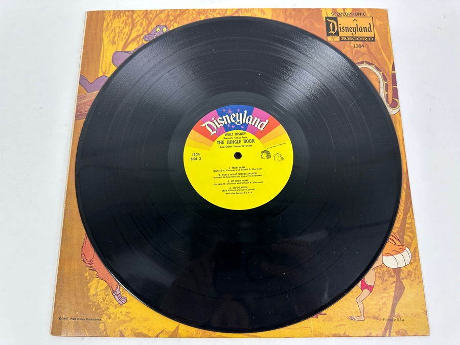 Vintage 1967 Walt Disney Productions Songs From The Jungle Book Disneyland Vinyl Record 1304 [Photo 7]