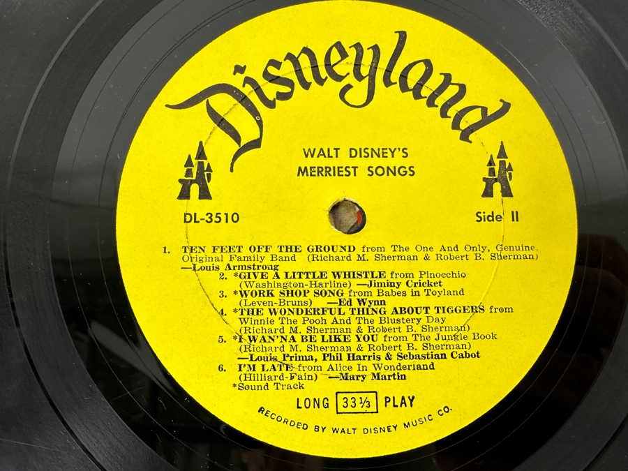 Vintage 1968 Walt Disney Productions Merriest Songs Disneyland Vinyl Record DL-3510 [Photo 8]