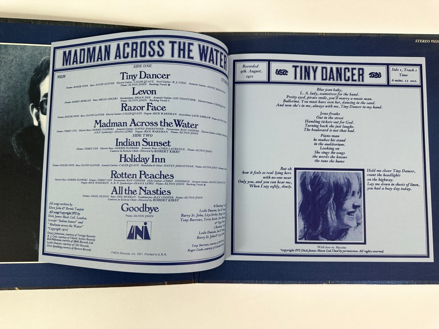Elton John Madman Across The Water Vinyl Record [Photo 3]