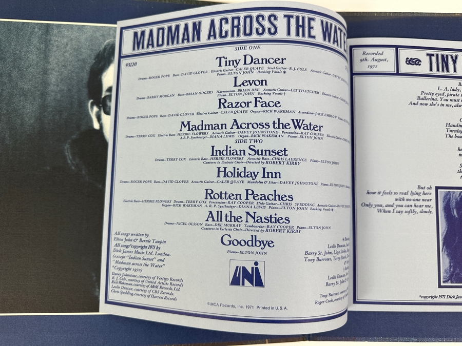 Elton John Madman Across The Water Vinyl Record [Photo 4]