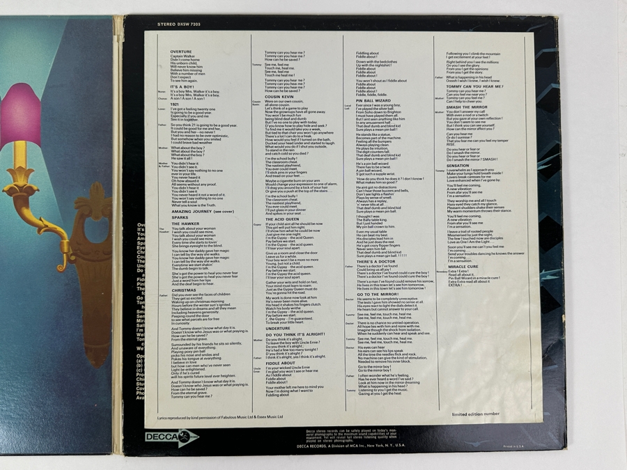 The Who Tommy Vinyl Records [Photo 3]