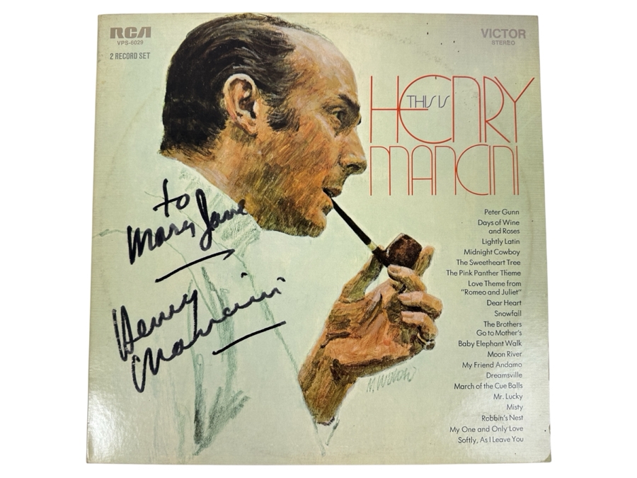 Signed Henry Mancini This Is Henry Mancini Vinyl Record 2 Record Set