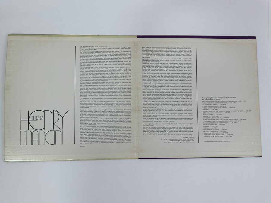 Signed Henry Mancini This Is Henry Mancini Vinyl Record 2 Record Set [Photo 3]
